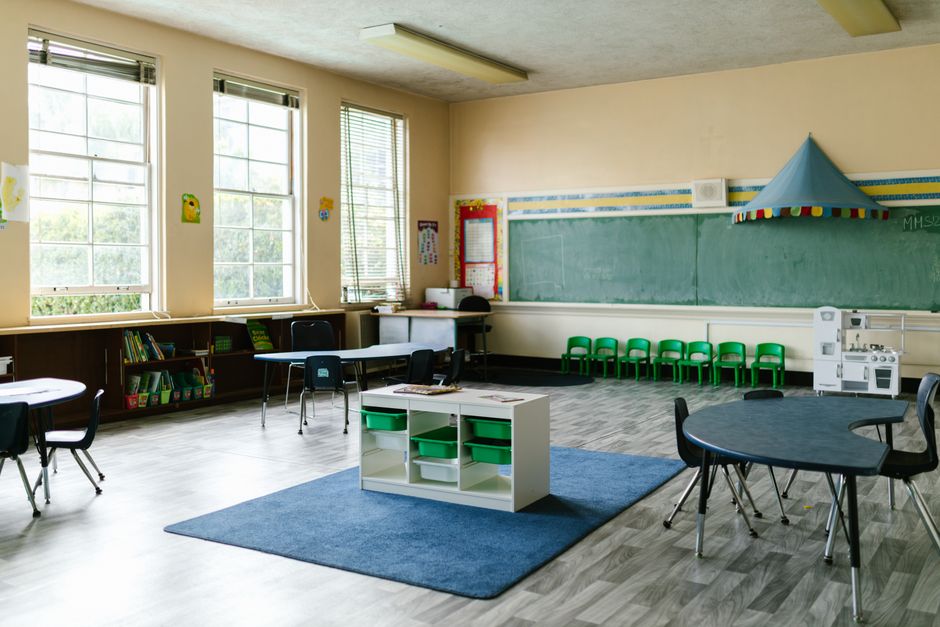 Chairs arranged in a circle in a bright room