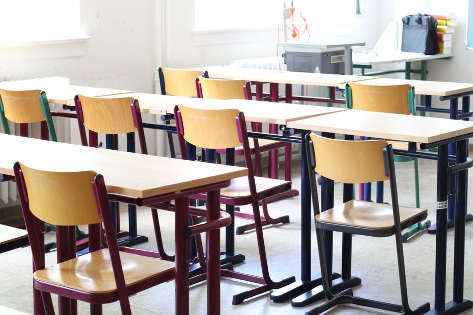 Empty classroom with chairs in a circle